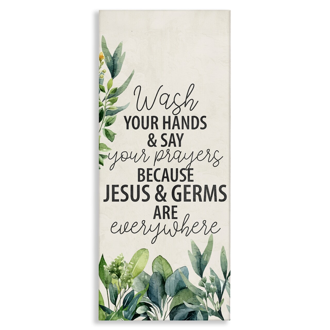 Stupell Industries Jesus & Germs Hygiene Canvas Wall Art Design by Kim Allen